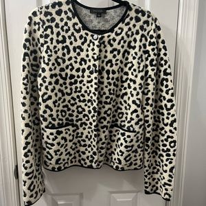 Soft Animal Print  Sweater Jacket